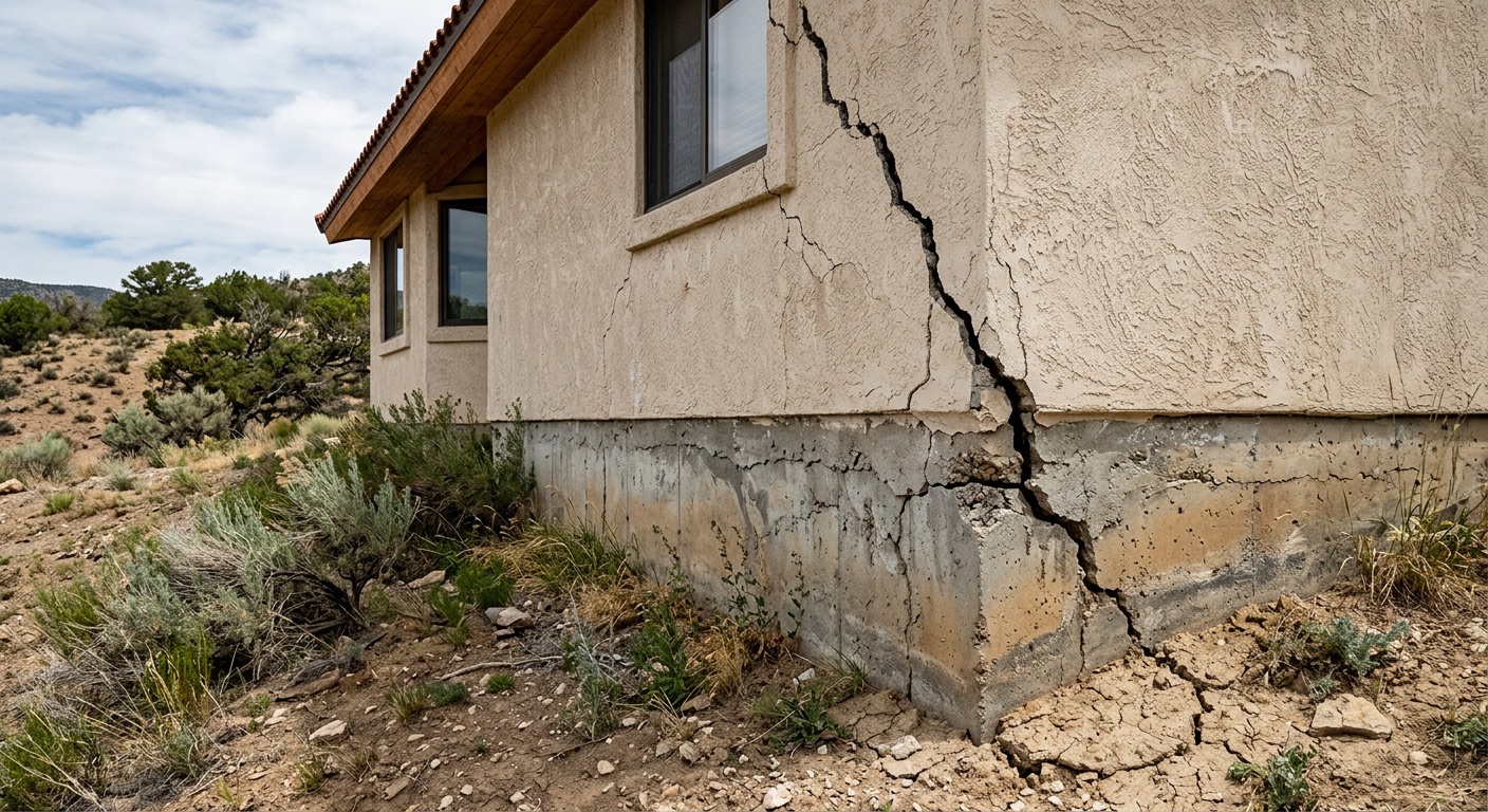 A cracked home foundation